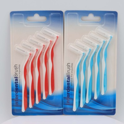 Interdental brush L shape