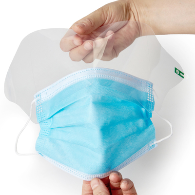 Face mask with eye shield 